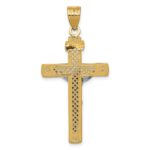 14K Two-tone Diamond-cut Lattice Cross with Crucifix Pendant - Image 4