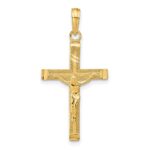 14K Diamond-cut Fancy Tipped Crucifix Pendant