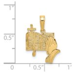 14K Bible, Praying Hands, and Cross Pendant - Image 4