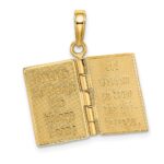 14K 3-D SERENITY PRAYER Book with Moveable Pages Pendant - Image 3