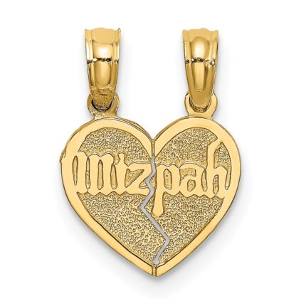 14K Reversible 2-Piece Break-apart MIZPAH Heart Charm