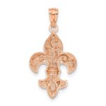 14k Rose Gold Fleur de lis Pendant - Image 3