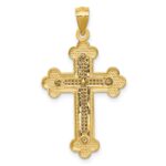14k Two-tone Budded Cross Pendant - Image 4