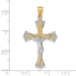14k Two-tone Crucifix Pendant - Image 4