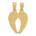 14k Two-Piece Break-Apart Diamond-cut Wings Pendant - Image 3