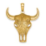 14K Steer Skull Pendant - Image 3