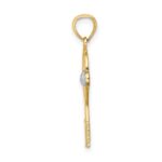 14K and White Rhodium Tennis Racquet and Ball Pendant - Image 2