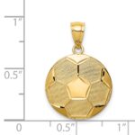 14K Domed Soccer Ball Pendant - Image 4