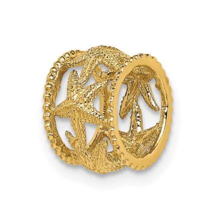 14K Polished Starfish Barrel Slide