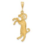 14k Satin Diamond-cut Aries Zodiac Charm - Image 3