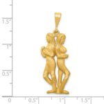 14k Satin Diamond-cut Gemini Zodiac Charm - Image 4
