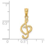 14K Treble Clef With Heart Pendant - Image 4