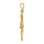 14k Satin Diamond-cut Virgo Zodiac Charm - Image 2