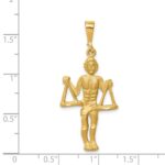 14k Satin Diamond-cut Libra Zodiac Charm - Image 4