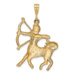 14k Satin Diamond-cut Sagittarius Zodiac Charm - Image 4