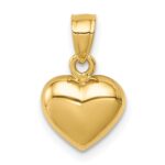 14K Polished Concave Back Heart Pendant