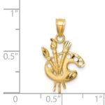 14K Diamond-cut Artists Paint Palette Pendant - Image 4