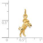 14k Satin Diamond-cut Aries Zodiac Charm - Image 3