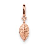 14K Rose Gold 3-D Puffed Diamond-cut Heart with Spring Ring Clasp Charm - Image 2