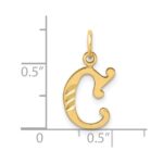 14K Diamond-cut Letter C Initial Charm - Image 4