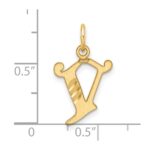 14K Diamond-cut Letter V Initial Charm - Image 4