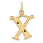 14K Diamond-cut Letter X Initial Charm