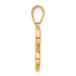 14k and White Rhodium Diamond-cut Heart Pendant - Image 2