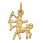 14k Satin Diamond-cut Sagittarius Zodiac Charm - Image 4