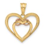 14K Two-tone and White Rhodium Diamond-cut Infinity Hearts Pendant - Image 3