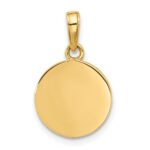 14K Polished with Pink Enamel and Clear Epoxy Resin It's A Girl Pendant - Image 3