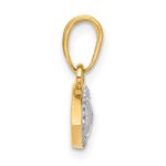 14K and White Rhodium Diamond-cut Evil Eye Pendant - Image 2