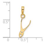 14k and White Rhodium Diamond-cut 3-D Pliers Pendant - Image 4