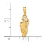 14k and White Rhodium Diamond-cut Soccer Cleat Pendant - Image 5