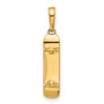 14k and White Rhodium Diamond-cut Skateboard Pendant - Image 3