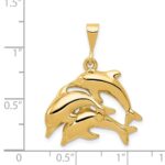 14k Polished Three Dolphin Charm - Image 4