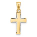 14K Two-tone Polished Cross Pendant - Image 3