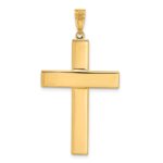 14K Two-tone Polished and Textured Crucifix Pendant - Image 3