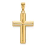14K Two-tone Polished and Textured Crucifix Pendant - Image 3