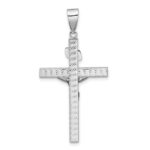 14K Two-tone Polished and Diamond-cut Crucifix Pendant - Image 3