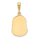 14K Satin and Diamond-cut Jesus Medal Pendant - Image 3
