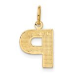 14KY Satin Diamond-cut Letter P Initial Charm - Image 3