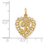 14k Heart Letter B Charm - Image 4