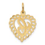 14k Heart Letter C Charm - Image 4