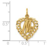 14k Heart Letter M Charm - Image 4