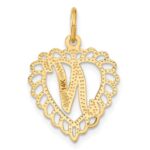 14k Heart Letter N Charm - Image 3