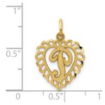 14k Heart Letter P Charm - Image 4