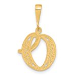 14KY Polished Script Filigree Letter O Initial Pendant - Image 3