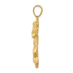 14K Satin Diamond-cut Angel Pendant - Image 2