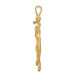 14k Satin Diamond-cut Female Golfer Pendant - Image 2
