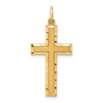 14K Diamond-cut Cross Charm